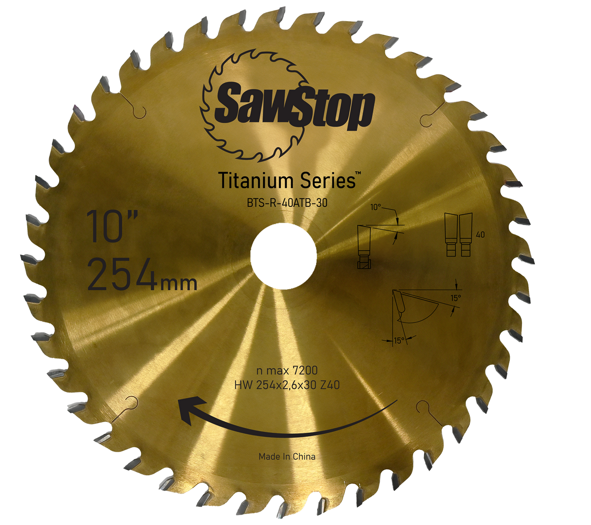 SawStop 40-Tooth Titanium Blade EU