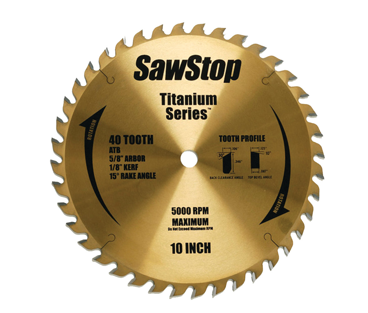 SawStop 40 tooth blade titanium