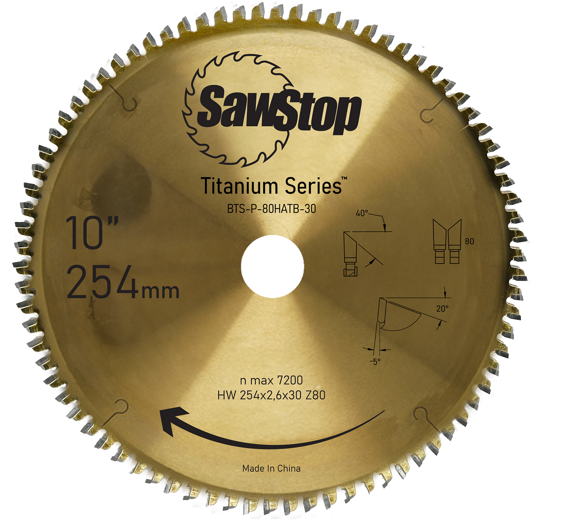 SawStop 80Tooth Titanium Blade EU