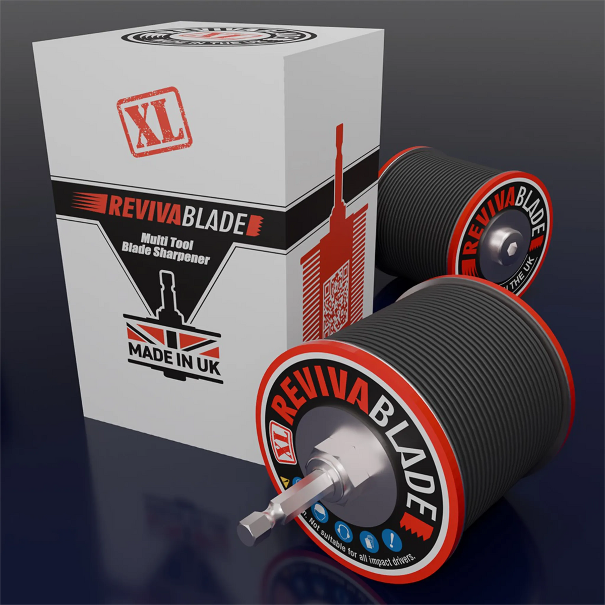 REVIVABLADE® XL Wide Multi-Tool Blade Sharpener With Hex Arbor